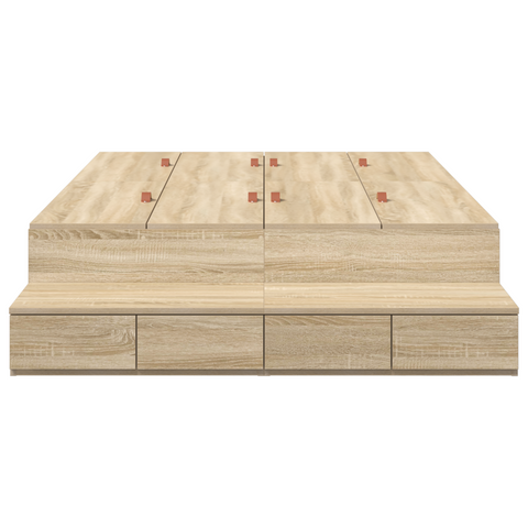vidaXL Storage Bed Frame Sonoma Oak 120x200 cm