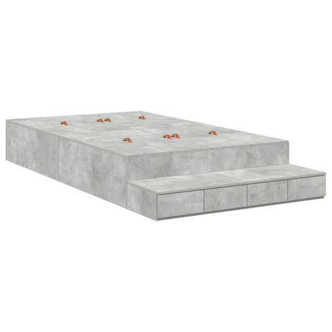 vidaXL Storage Bed Frame Concrete Grey 120x200 cm