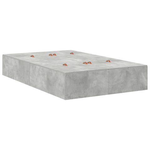 vidaXL Storage Bed Frame Concrete Grey 120x200 cm