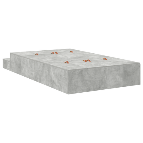 vidaXL Storage Bed Frame Concrete Grey 120x200 cm