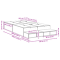 vidaXL Storage Bed Frame Grey Sonoma 120x200 cm