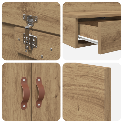 vidaXL Storage Bed Frame Artisan Oak 120x200 cm