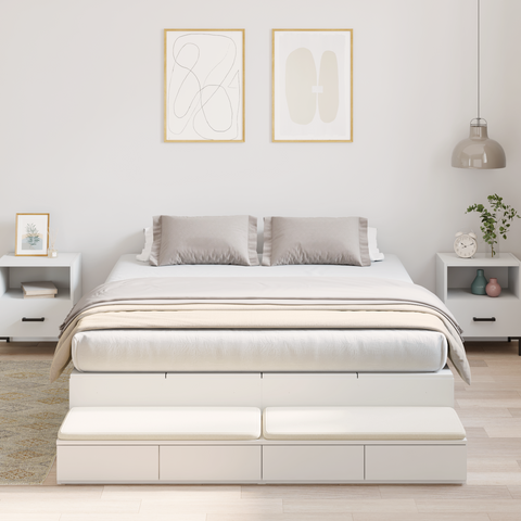 vidaXL Storage Bed Frame White 140x200 cm