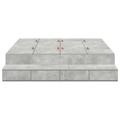vidaXL Storage Bed Frame Concrete Grey 140x200 cm