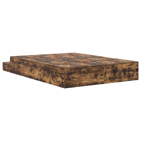 vidaXL Storage Bed Frame Smoked Oak 140x200 cm