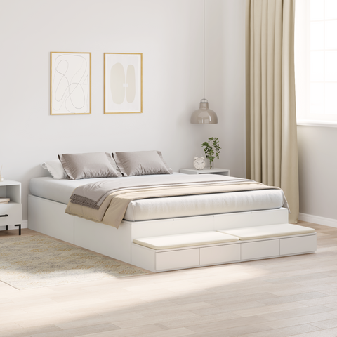 vidaXL Storage Bed Frame White 150x200 cm