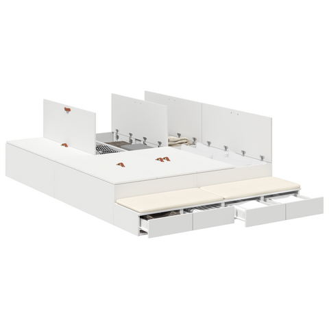 vidaXL Storage Bed Frame White 150x200 cm