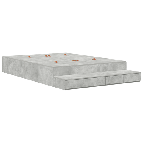 vidaXL Storage Bed Frame Concrete Grey 150x200 cm
