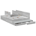vidaXL Storage Bed Frame Grey Sonoma 150x200 cm