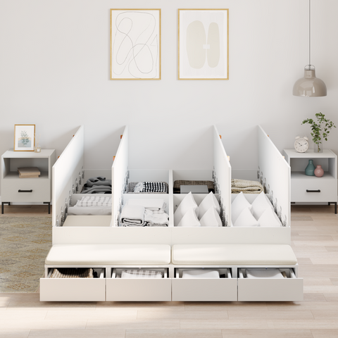 vidaXL Storage Bed Frame White 160x200 cm