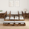 vidaXL Storage Bed Frame Smoked Oak 160x200 cm