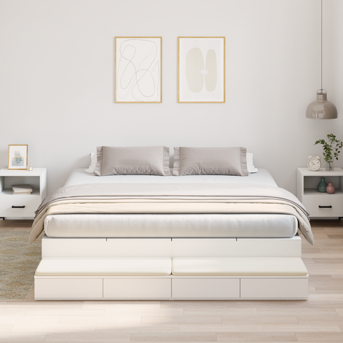 vidaXL Storage Bed Frame White 180x200 cm