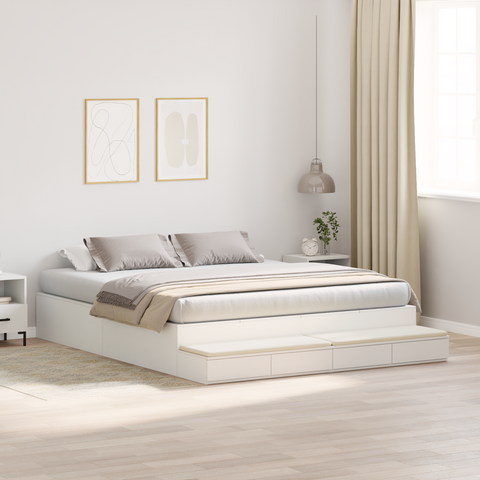 vidaXL Storage Bed Frame White 180x200 cm