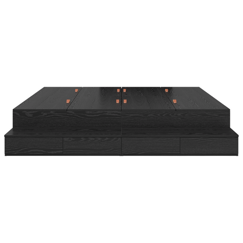 vidaXL Storage Bed Frame Black Oak 180x200 cm