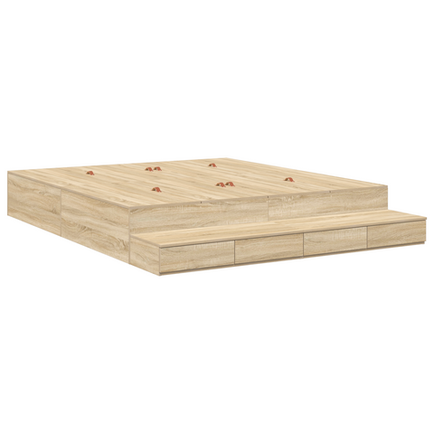 vidaXL Storage Bed Frame Sonoma Oak 180x200 cm