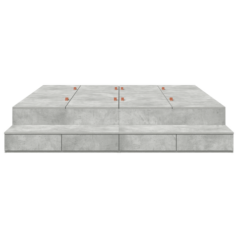vidaXL Storage Bed Frame Concrete Grey 180x200 cm