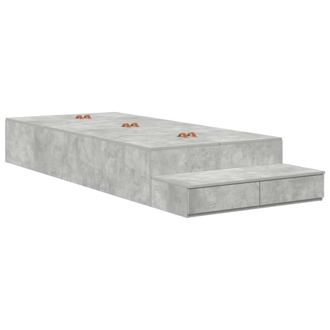 vidaXL Storage Bed Frame Concrete Grey 90x190 cm