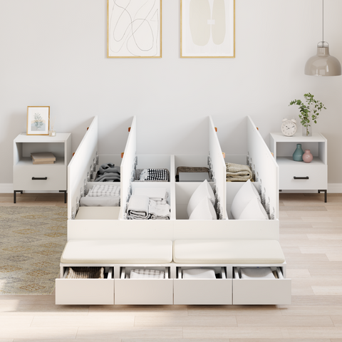 vidaXL Storage Bed Frame White 120x190 cm