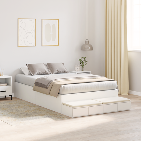 vidaXL Storage Bed Frame White 120x190 cm