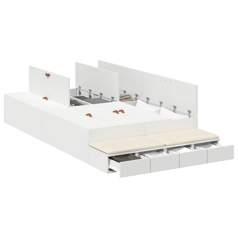 vidaXL Storage Bed Frame White 120x190 cm