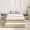 vidaXL Storage Bed Frame Sonoma Oak 120x190 cm
