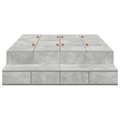 vidaXL Storage Bed Frame Concrete Grey 120x190 cm