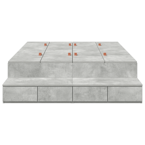vidaXL Storage Bed Frame Concrete Grey 120x190 cm