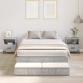 vidaXL Storage Bed Frame Concrete Grey 120x190 cm