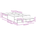 vidaXL Storage Bed Frame Concrete Grey 120x190 cm