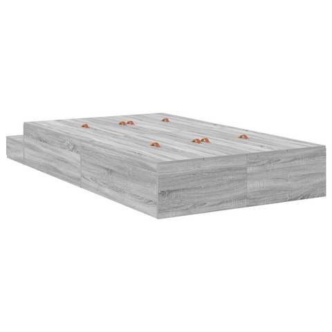 vidaXL Storage Bed Frame Grey Sonoma 120x190 cm