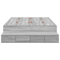 vidaXL Storage Bed Frame Grey Sonoma 120x190 cm