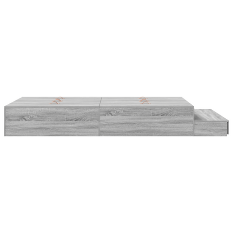 vidaXL Storage Bed Frame Grey Sonoma 120x190 cm