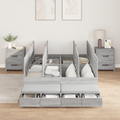 vidaXL Storage Bed Frame Grey Sonoma 120x190 cm