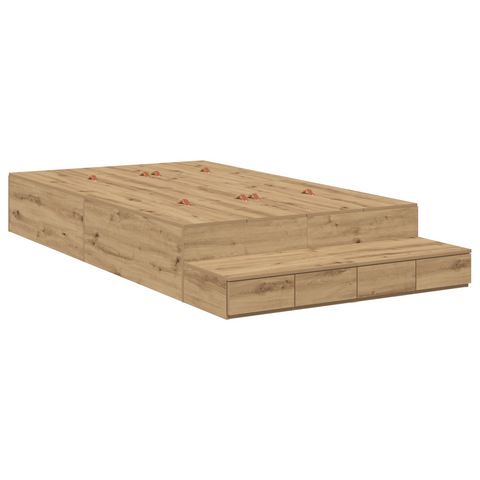 vidaXL Storage Bed Frame Artisan Oak 120x190 cm