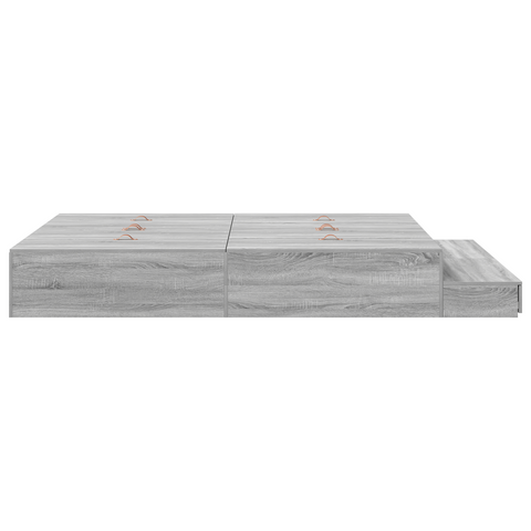vidaXL Storage Bed Frame Grey Sonoma 140x190 cm