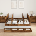 vidaXL Storage Bed Frame Old Wood 140x190 cm