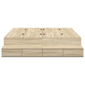 vidaXL Storage Bed Frame Sonoma Oak 135x190 cm
