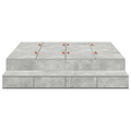 vidaXL Storage Bed Frame Concrete Grey 135x190 cm