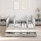 vidaXL Storage Bed Frame Concrete Grey 135x190 cm