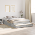 vidaXL Storage Bed Frame Concrete Grey 135x190 cm