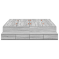 vidaXL Storage Bed Frame Grey Sonoma 135x190 cm