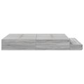 vidaXL Storage Bed Frame Grey Sonoma 135x190 cm