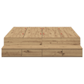 vidaXL Storage Bed Frame Artisan Oak 135x190 cm