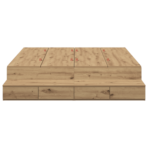 vidaXL Storage Bed Frame Artisan Oak 135x190 cm
