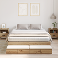 vidaXL Storage Bed Frame Artisan Oak 135x190 cm