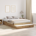 vidaXL Storage Bed Frame Artisan Oak 135x190 cm