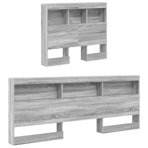 vidaXL Bookcase Bed Grey Sonoma 100x200 cm Engineered Wood