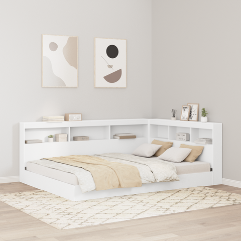 vidaXL Bookcase Bed White 160x200 cm Engineered Wood