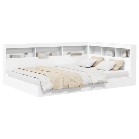 vidaXL Bookcase Bed White 160x200 cm Engineered Wood