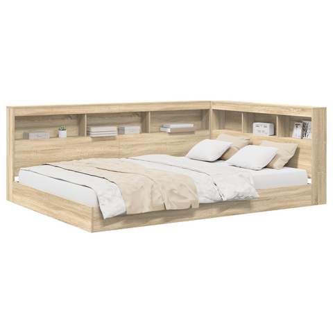 vidaXL Bookcase Bed Sonoma Oak 160x200 cm Engineered Wood